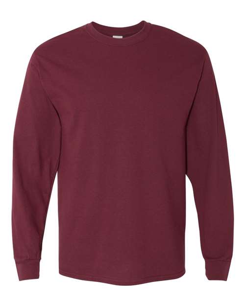 Heavy Cotton™ Long Sleeve T-Shirt - Maroon Maroon Gildan T-Shirts - Long Sleeve