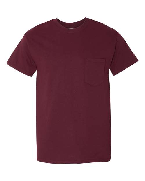 Heavy Cotton™ Pocket T - Shirt - Maroon / S