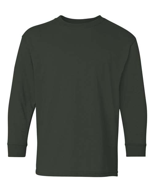 Heavy Cotton™ Youth Long Sleeve T - Shirt - Forest Green