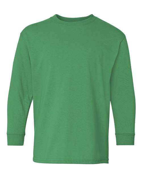 Heavy Cotton™ Youth Long Sleeve T-Shirt Irish Green Gildan T-Shirts - Long Sleeve