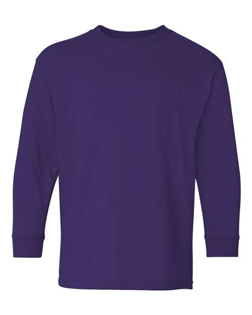 Heavy Cotton™ Youth Long Sleeve T - Shirt - Purple / XS