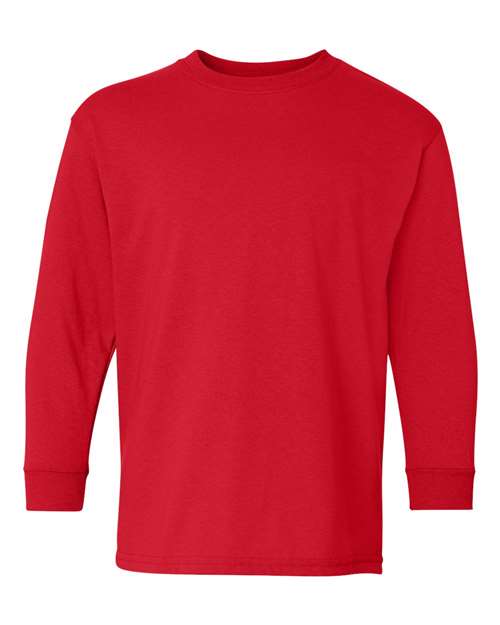Heavy Cotton™ Youth Long Sleeve T - Shirt - Red / XS