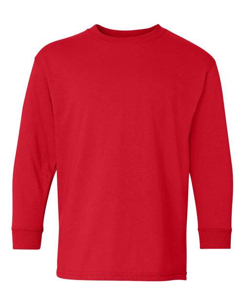 Heavy Cotton™ Youth Long Sleeve T-Shirt Red Gildan T-Shirts - Long Sleeve