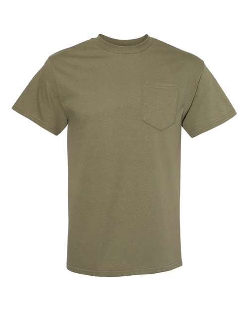 Heavyweight Pocket T - Shirt - Military Green / S
