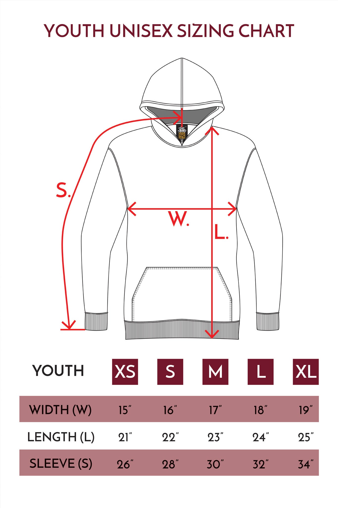 HERO - 2020 Youth Blank Hoodie - Red