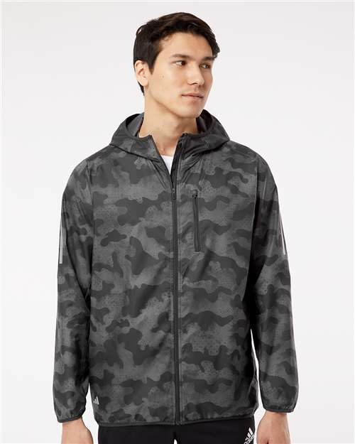 Hooded Full - Zip Windbreaker - Grey Six/ Black / XS