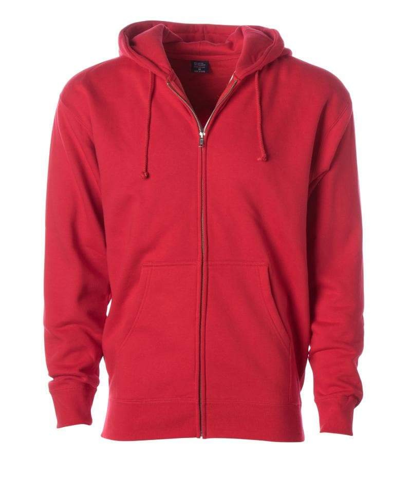 IND4000Z Men’s Heavyweight Zip Hooded Sweatshirt - Red