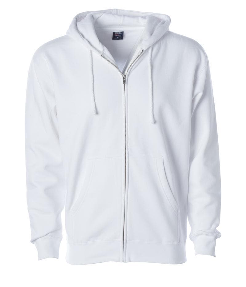 IND4000Z Men’s Heavyweight Zip Hooded Sweatshirt - White