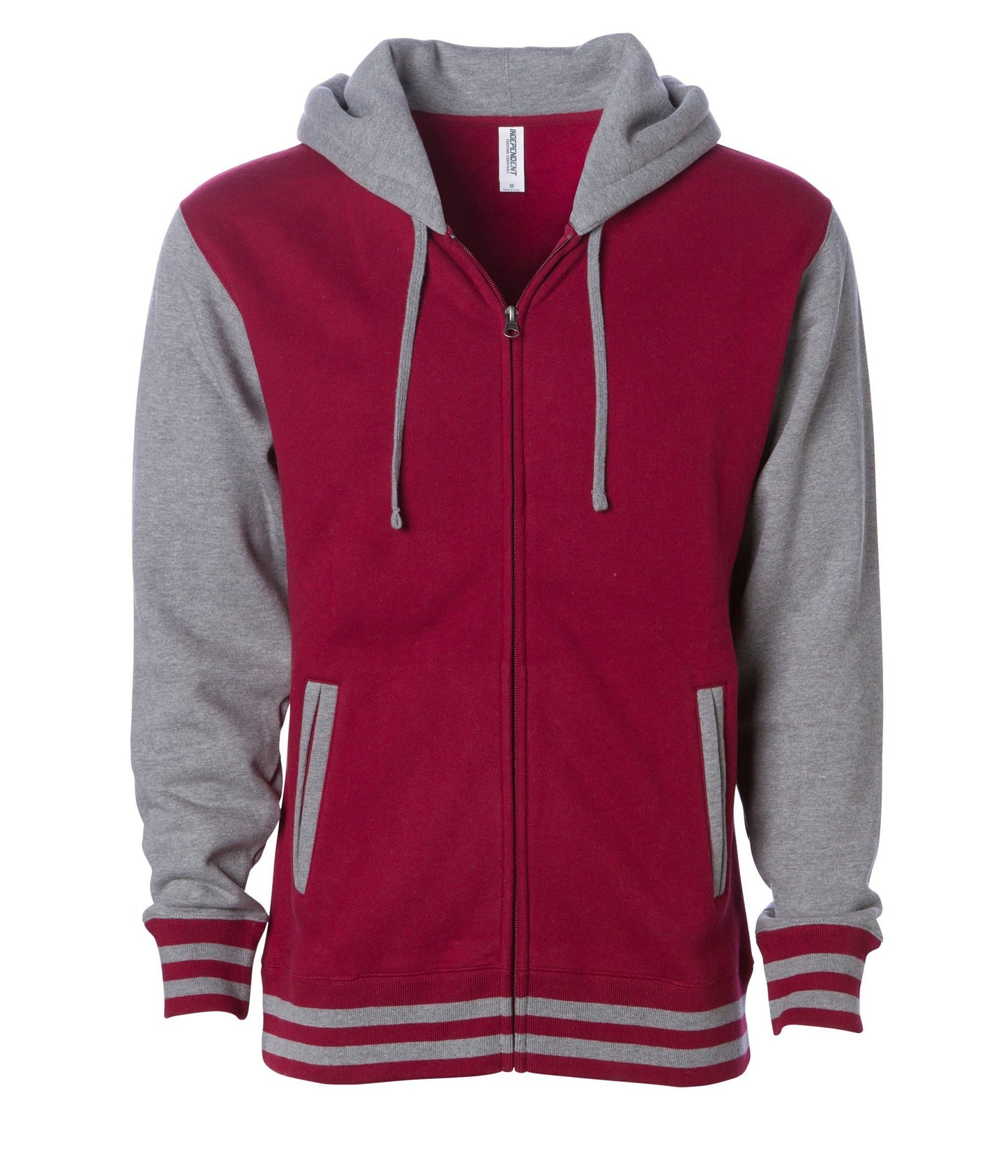 IND45UVZ Unisex Heavyweight Varsity Zip Hood - Cardinal