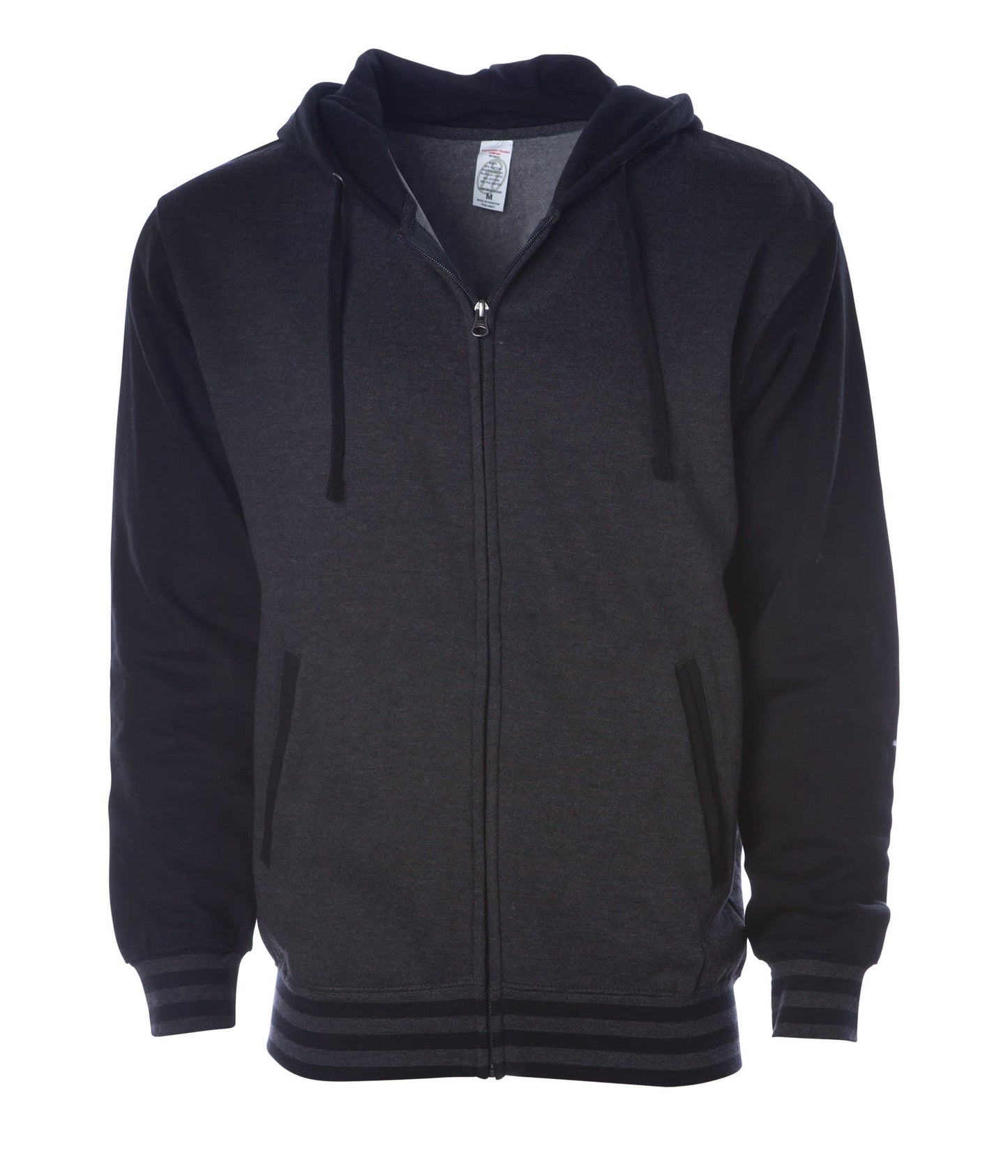 IND45UVZ Unisex Heavyweight Varsity Zip Hood - Charcoal