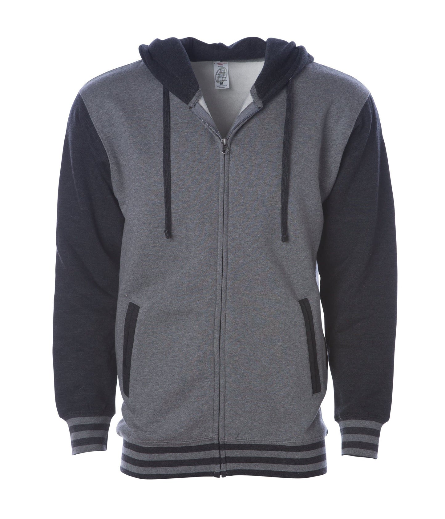 IND45UVZ Unisex Heavyweight Varsity Zip Hood - Gunmetal