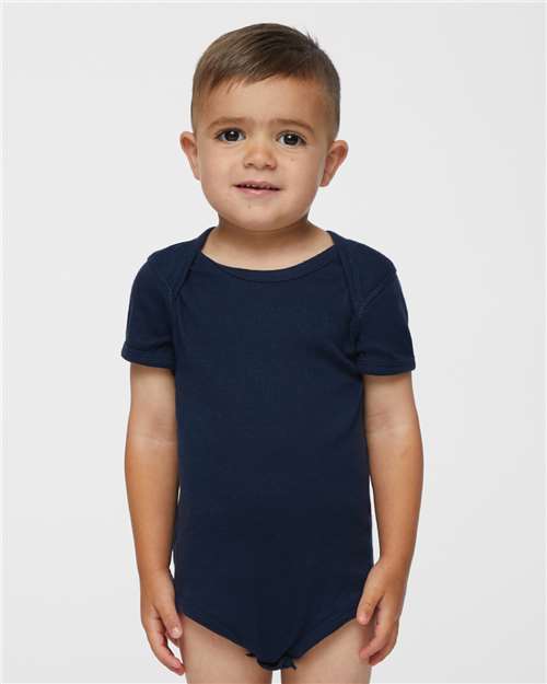 Infant Baby Rib Bodysuit Navy Rabbit Skins T-Shirts