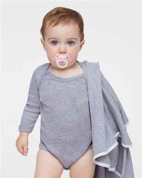 Infant Long Sleeve Baby Rib Bodysuit Heather Rabbit Skins T-Shirts - Long Sleeve