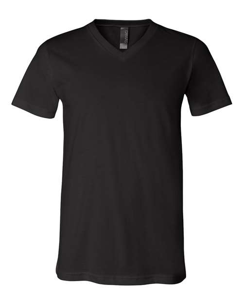 Jersey V-Neck Tee Black BELLA + CANVAS T-Shirts