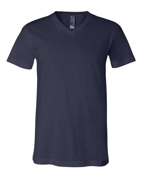 Jersey V-Neck Tee Navy BELLA + CANVAS T-Shirts