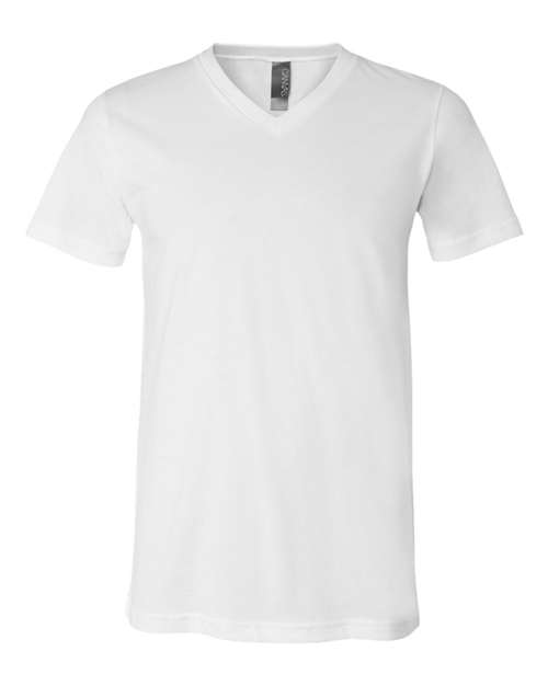 Jersey V-Neck Tee White BELLA + CANVAS T-Shirts