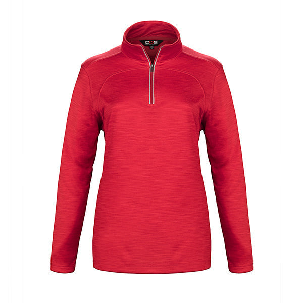 L00876 - Meadowbrook Ladies 1/4 Zip Jersey Red / XS Fleece