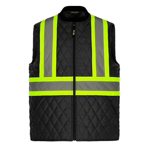 L01225 - Mack Men’s Hi - Vis Quilted Vest Black / S Safety