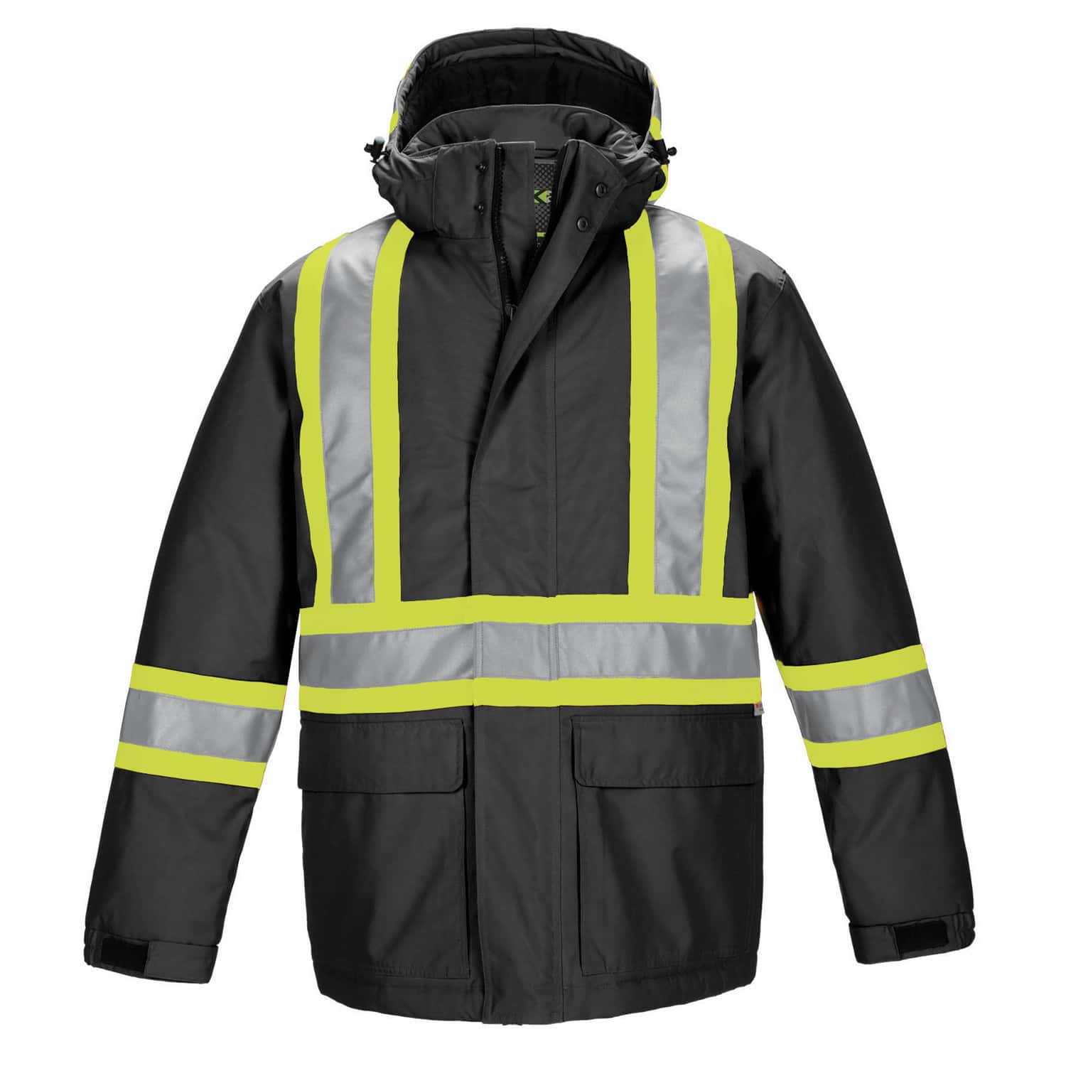 L01250 - Armour Men’s Hi - Vis Insulated Parka Black / S