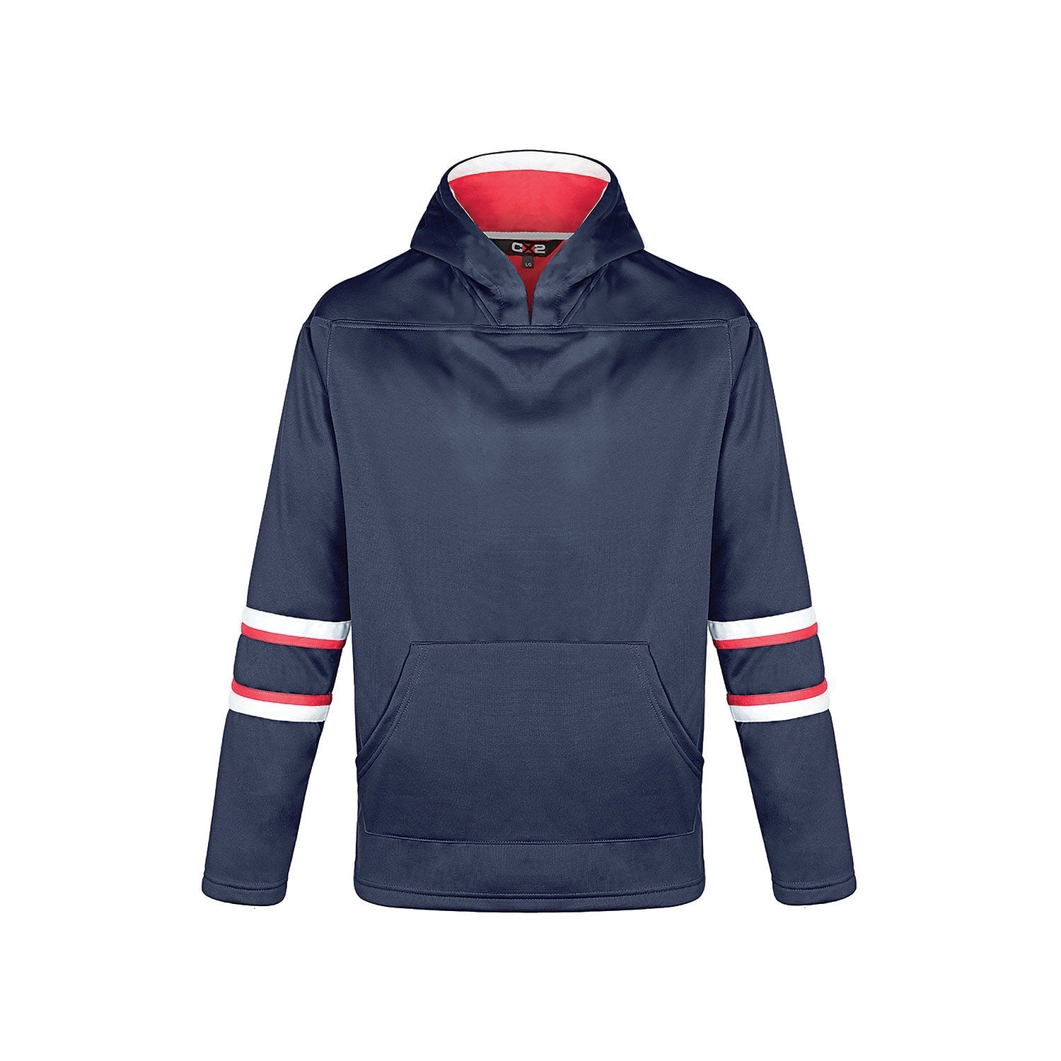 L0617Y - Dangle Youth Fleece Hockey Hoodie Navy/Red/White