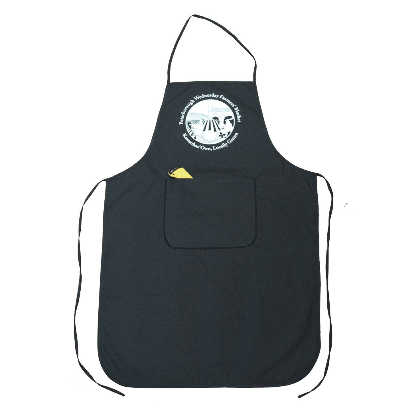 L08476 - Aprons Polyester One Pocket Bib Apron Black / OS