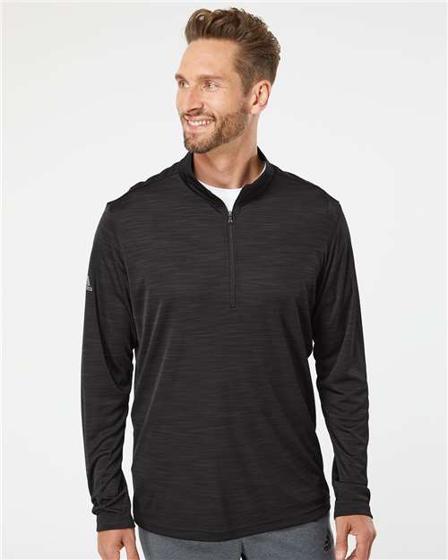 Lightweight Mélange Quarter - Zip Pullover - Black Melange