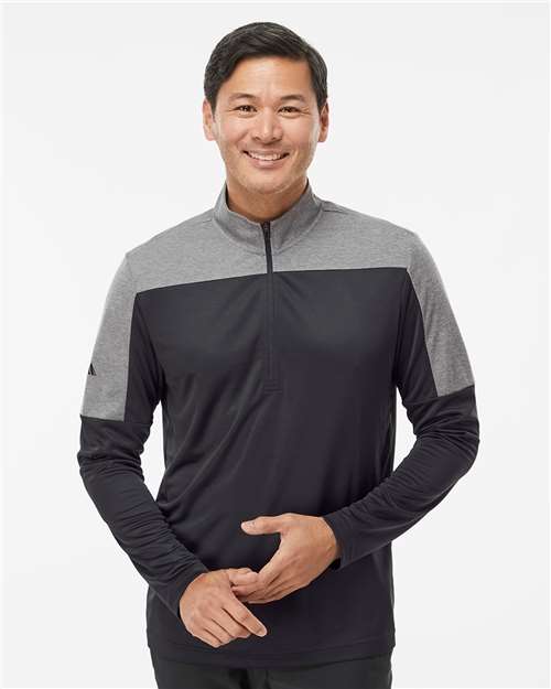 Lightweight Quarter - Zip Pullover - Black/ Grey Three