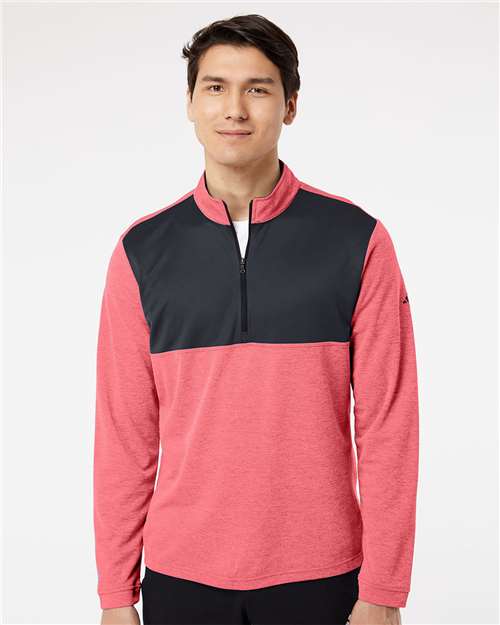 Lightweight Quarter - Zip Pullover - Power Red Heather/