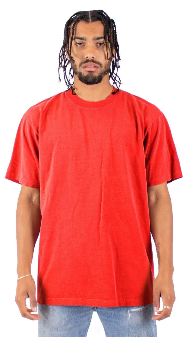 Max Heavyweight Garment Dye - 7.5 oz Cherry Tomato GARMENT DYES MEN TEE shaka Shaka Wear shsdparentproduct t-shirt TEE TEES tshirts