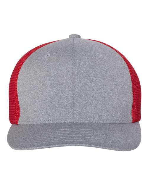 Mélange Trucker Cap Heather Grey Red One Size Flexfit Headwear