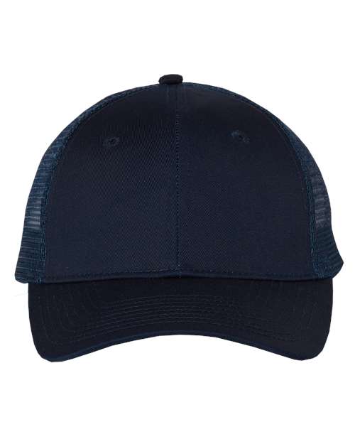 Mesh-Back Twill Trucker Cap Navy Adjustable Headwear Valucap