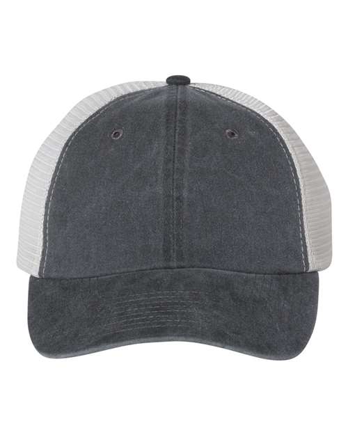 Pigment - Dyed Trucker Cap - Black/ Stone / Adjustable