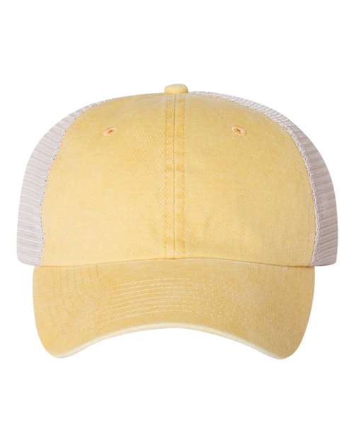 Pigment - Dyed Trucker Cap - Mustard Yellow/ Stone