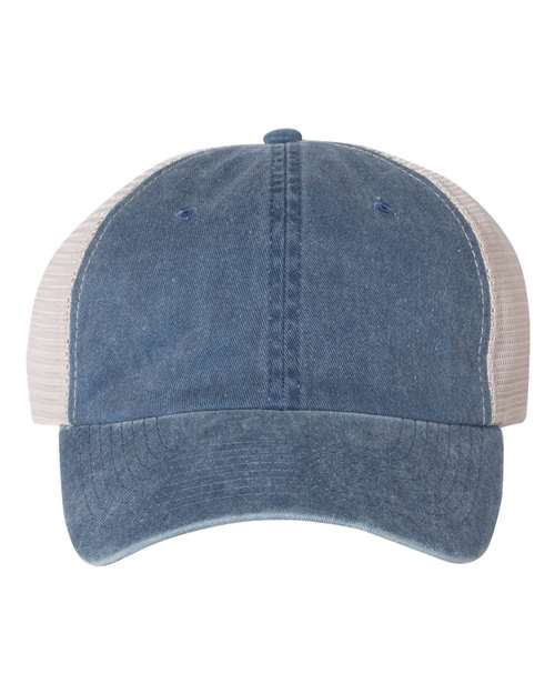 Pigment - Dyed Trucker Cap - Navy/ Stone / Adjustable