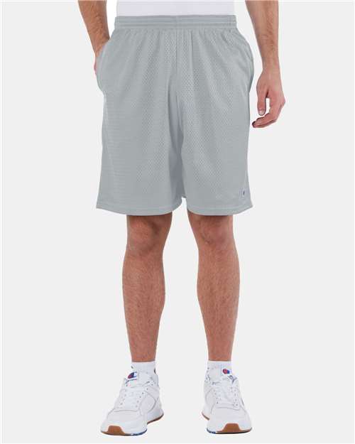 Polyester Mesh 9’ Shorts with Pockets - Athletic Grey / S