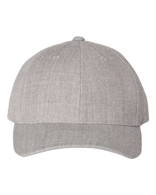 Premium Curved Visor Snapback Cap - Heather Grey