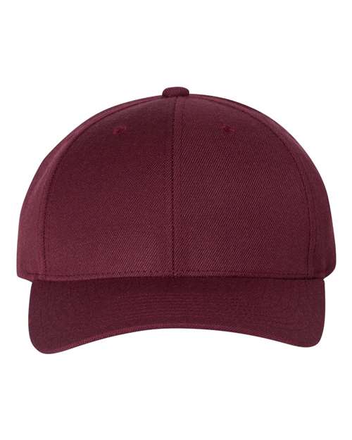 Premium Curved Visor Snapback Cap - Maroon / Adjustable