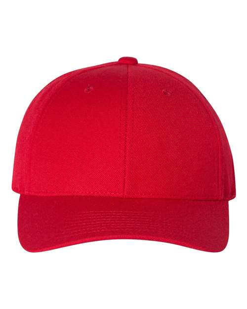 Premium Curved Visor Snapback Cap - Red / Adjustable