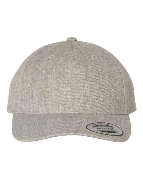 Premium Five - Panel Curved Visor Snapback Cap - Heather