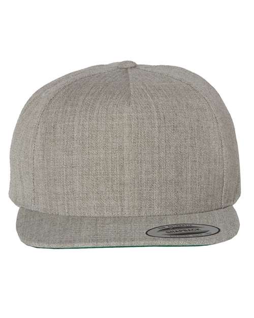 Premium Five - Panel Snapback Cap - Heather Grey