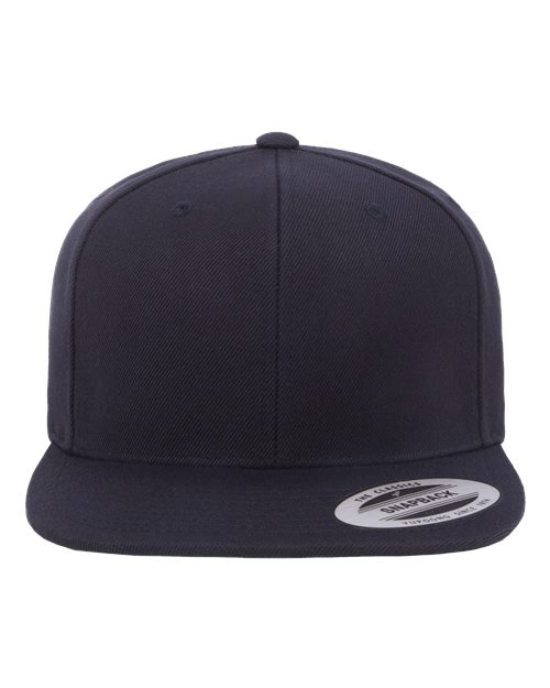 Premium Flat Bill Snapback Cap - Dark Navy / Adjustable