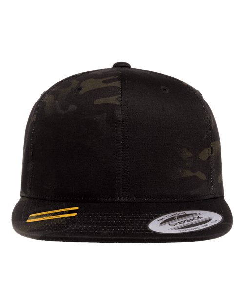 Premium Flat Bill Snapback Cap - Multicam Black / Adjustable