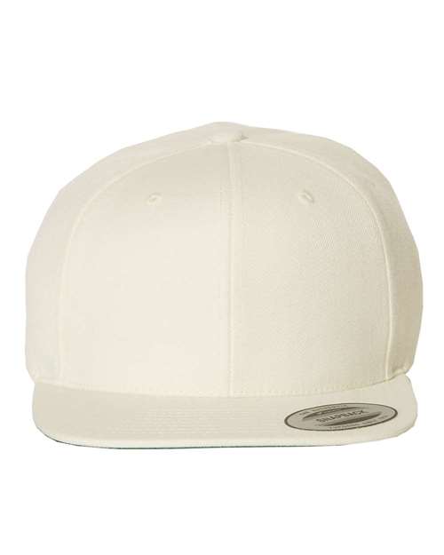 Premium Flat Bill Snapback Cap - Natural / Adjustable