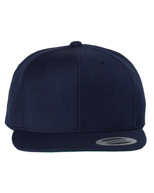 Premium Flat Bill Snapback Cap - Navy / Adjustable