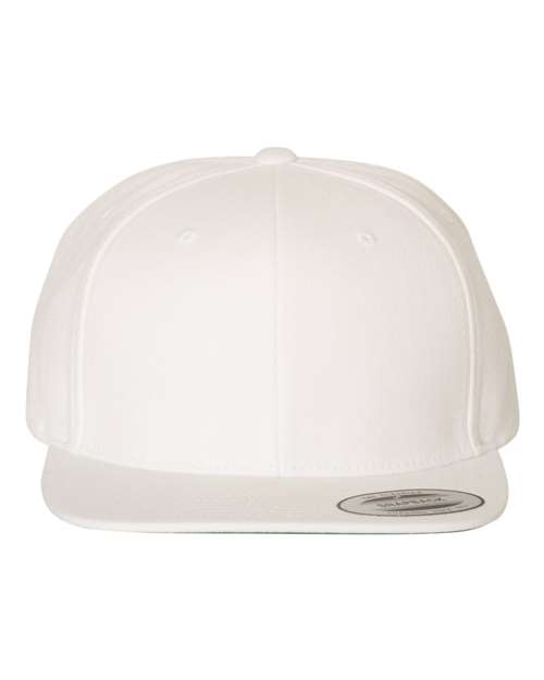 Premium Flat Bill Snapback Cap - White / Adjustable