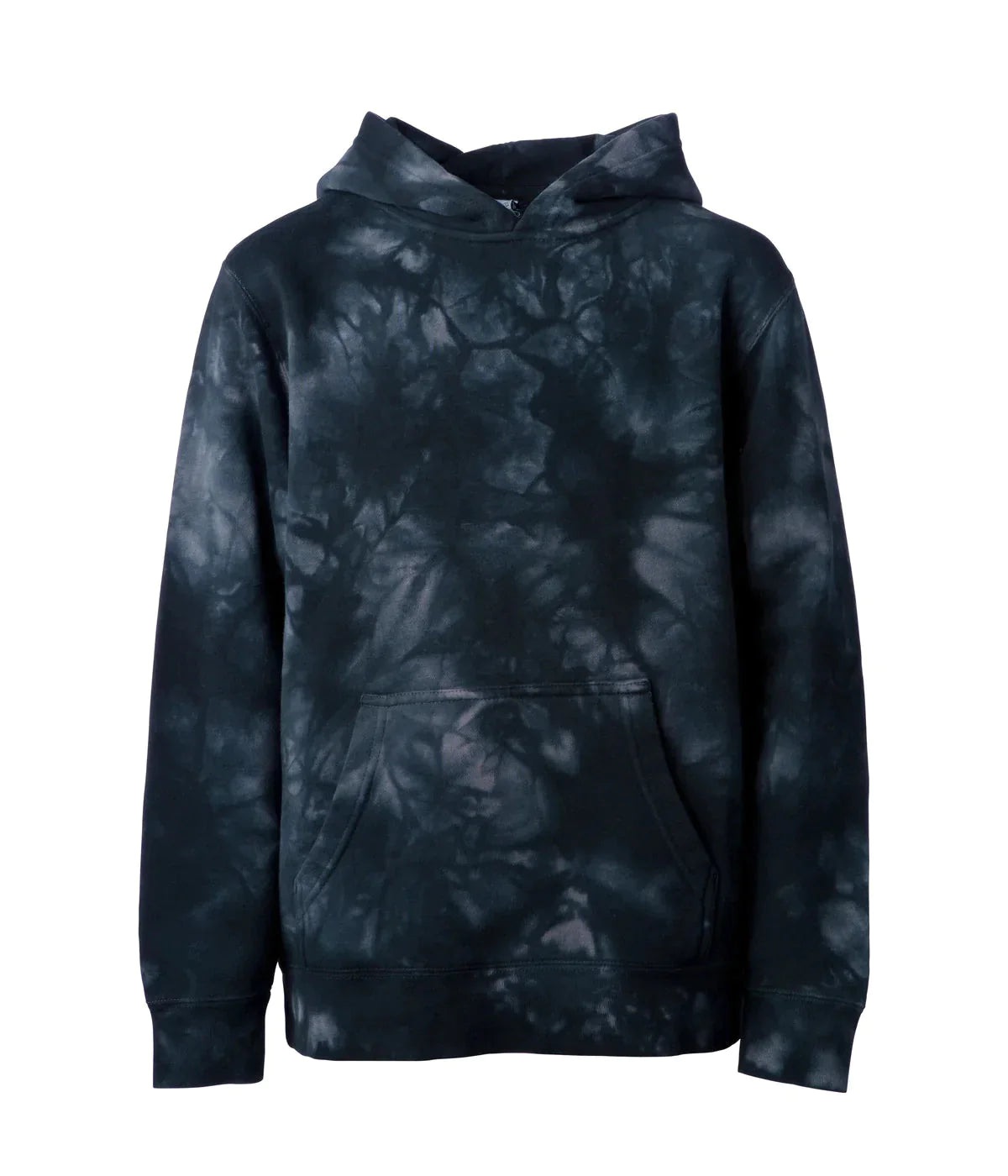 PRM1500TD - Youth Midweight Tie Dye Hooded Pullover Black