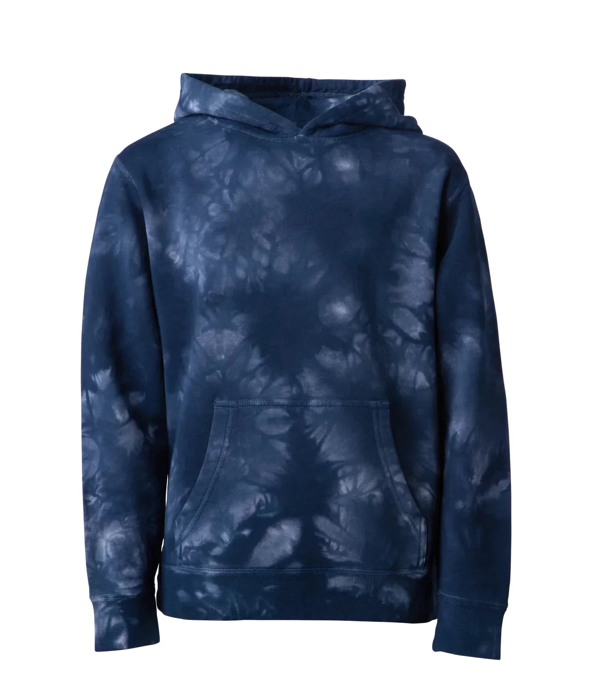 PRM1500TD - Youth Midweight Tie Dye Hooded Pullover Navy