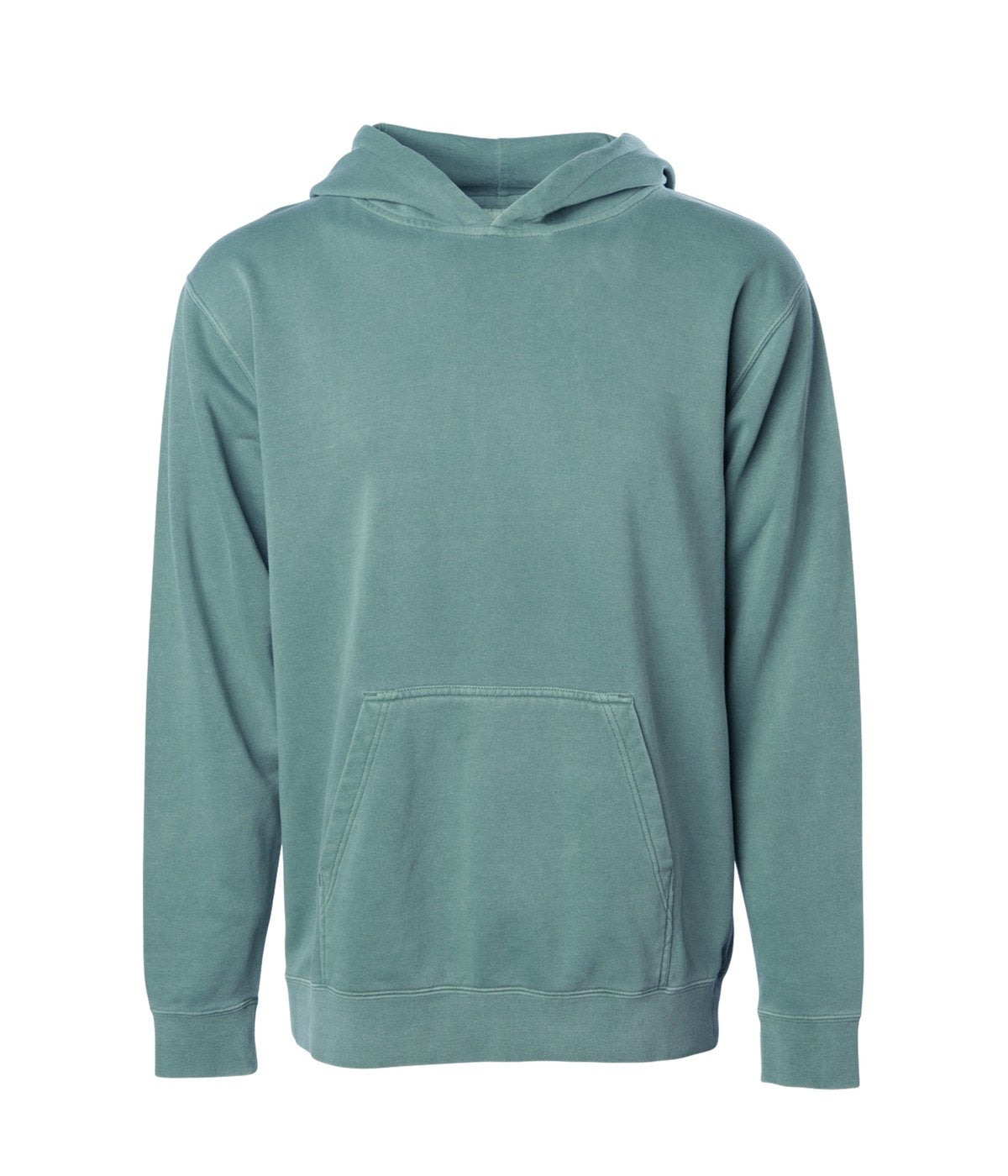 PRM1500Y YOUTH MIDWEIGHT PIGMENT DYED HOODED PULLOVER Pigment Alpine Green hoodie INDEPENDENT OUTERWEAR PIGMENT Pigment Dye PIGMENT DYES PREMIUM PRM15 PRM1500 PRM1500Y pullover PULLOVERS YOUTH