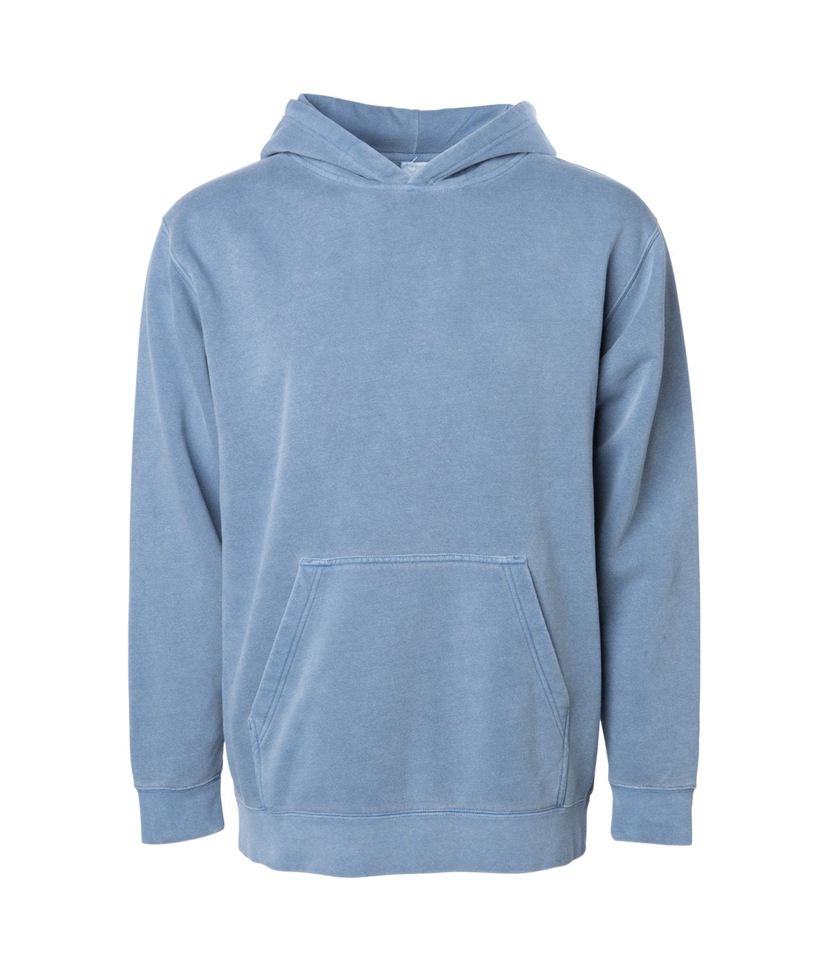 PRM1500Y YOUTH MIDWEIGHT PIGMENT DYED HOODED PULLOVER Pigment Slate Blue hoodie INDEPENDENT OUTERWEAR PIGMENT Pigment Dye PIGMENT DYES PREMIUM PRM15 PRM1500 PRM1500Y pullover PULLOVERS YOUTH