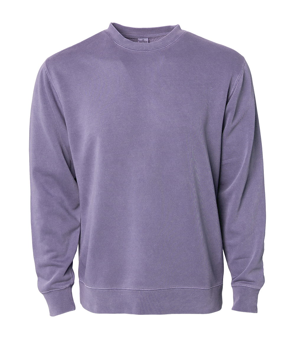 PRM3500 Unisex Midweight Pigment Dye Crew - Plum / XS CREWS